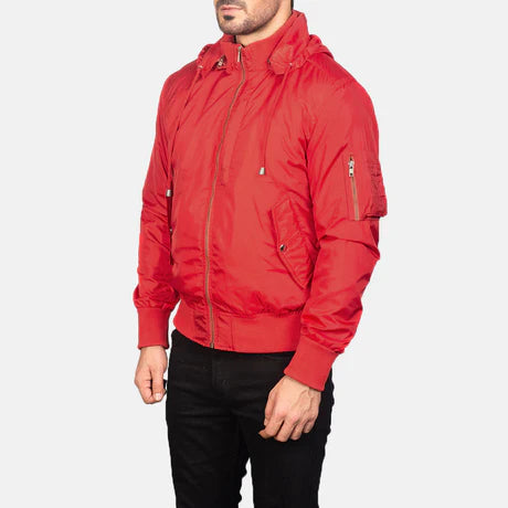 Hanklin Ma-1 Blue Hooded Bomber Jacket