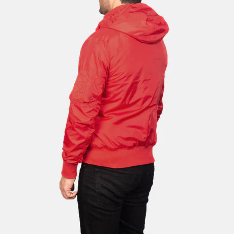 Hanklin Ma-1 Blue Hooded Bomber Jacket