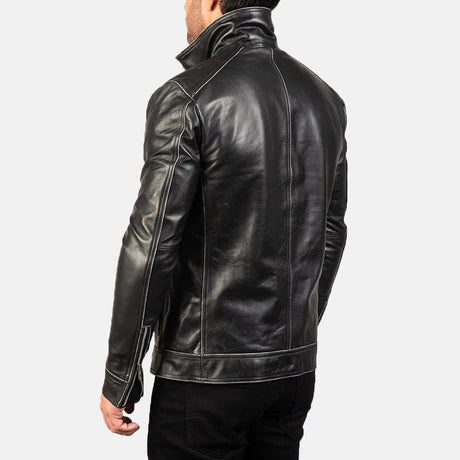 Hudson Brown Leather Biker Jacket