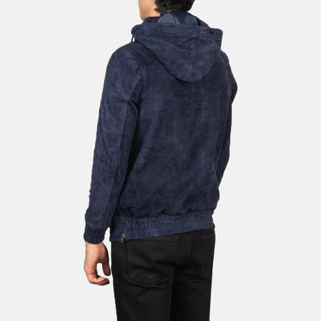 Kenton Hooded Mocha Suede Pullover Jacket