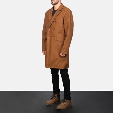 Claud Grey Wool Double Breasted Coat