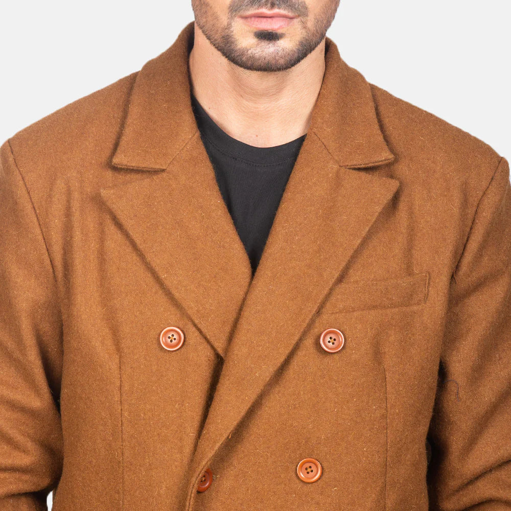 Claud Grey Wool Double Breasted Coat