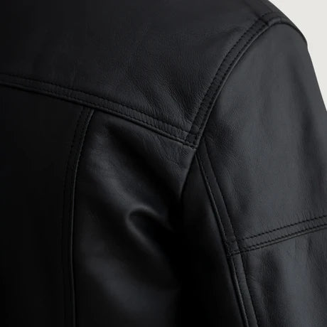 Lavendard Brown Leather Biker Jacket