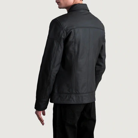 Lavendard Brown Leather Biker Jacket
