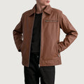 Lavendard Brown Leather Biker Jacket