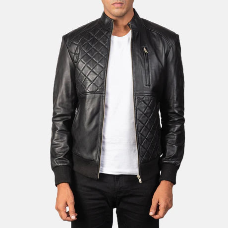 Moda Maroon Leather Bomber Jacket