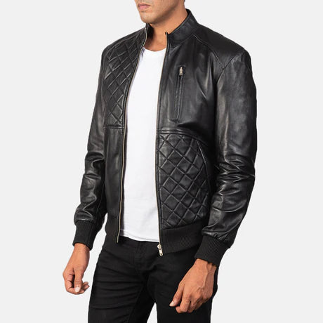 Moda Maroon Leather Bomber Jacket