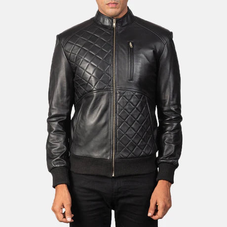 Moda Maroon Leather Bomber Jacket