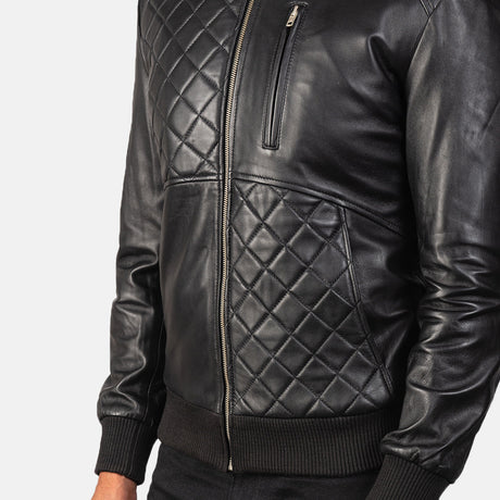 Moda Maroon Leather Bomber Jacket