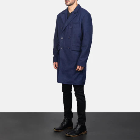 Claud Grey Wool Double Breasted Coat