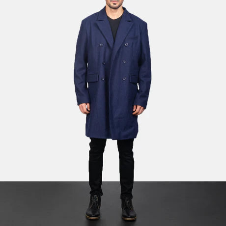 Claud Grey Wool Double Breasted Coat