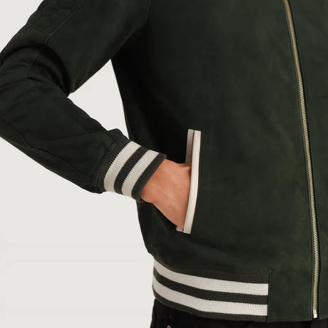 Pascal Maroon Leather Varsity Jacket