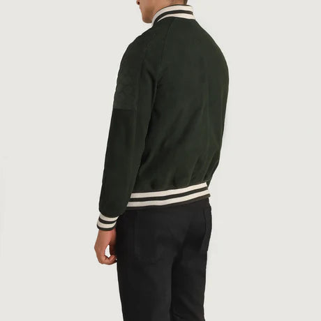 Pascal Maroon Leather Varsity Jacket