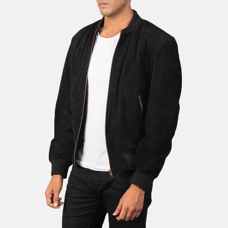 Shane Mocha Suede Bomber Jacket