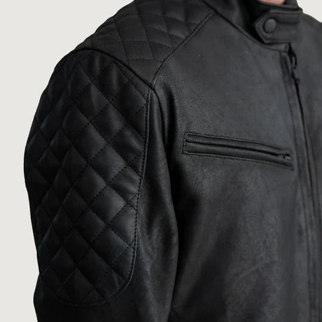 Sven Distressed Brown Leather Bomber Jacket