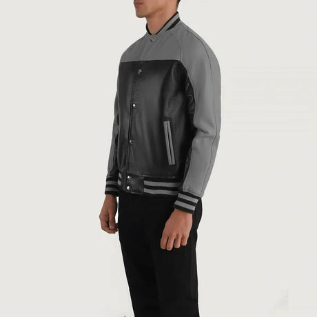 Terrance Black & Red Leather Varsity Jacket