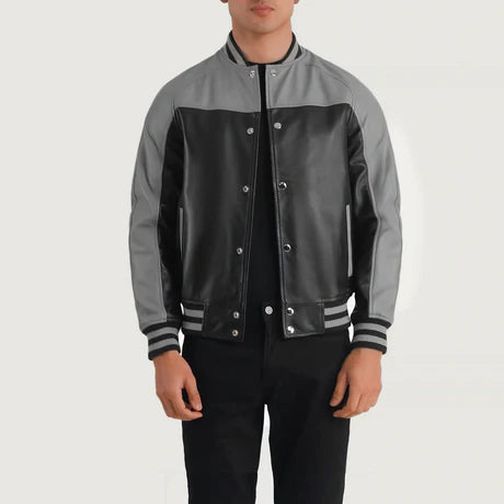 Terrance Black & Red Leather Varsity Jacket