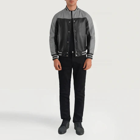 Terrance Black & Red Leather Varsity Jacket