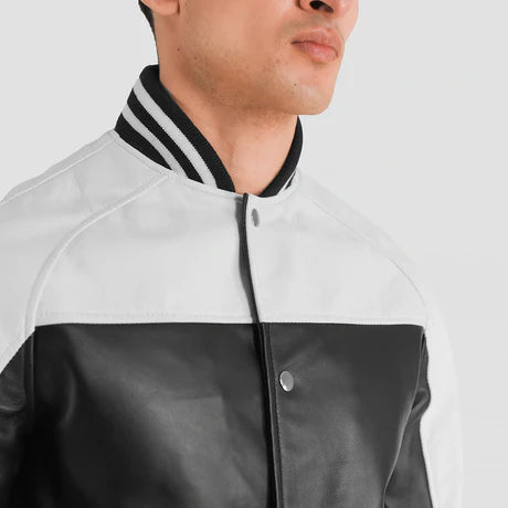 Terrance Black & Red Leather Varsity Jacket
