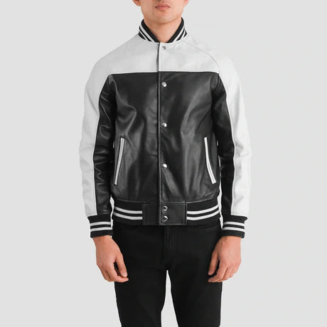 Terrance Black & Red Leather Varsity Jacket