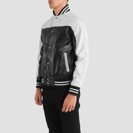 Terrance Black & Red Leather Varsity Jacket