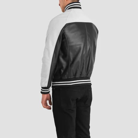 Terrance Black & Red Leather Varsity Jacket