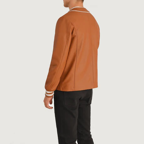 Willis Black Leather Varsity Jacket