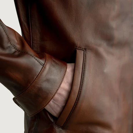 Zen Tumbled Black Leather Biker Jacket