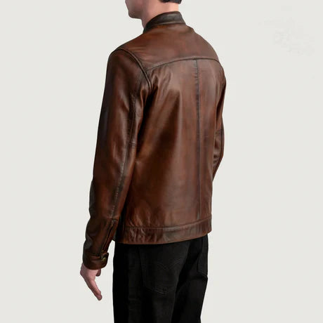 Zen Tumbled Black Leather Biker Jacket