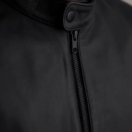 Zen Tumbled Black Leather Biker Jacket