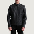 Zen Tumbled Black Leather Biker Jacket