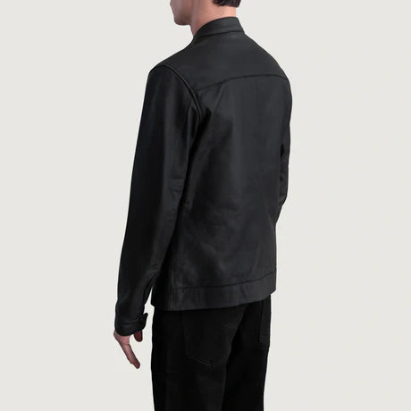 Zen Tumbled Black Leather Biker Jacket