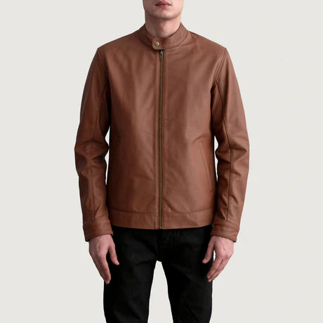 Zen Tumbled Black Leather Biker Jacket