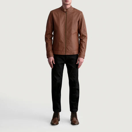 Zen Tumbled Black Leather Biker Jacket