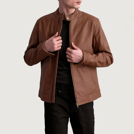 Zen Tumbled Black Leather Biker Jacket