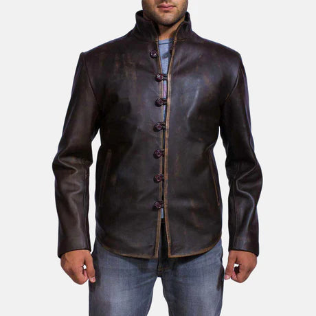 Men's Drakeshire Vintage Brown Leather Jacket