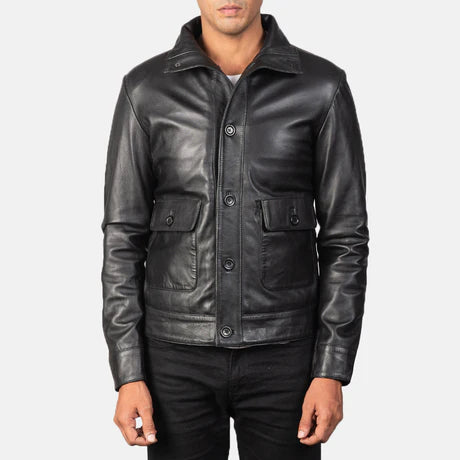 Columbus Brown Leather Bomber Jacket