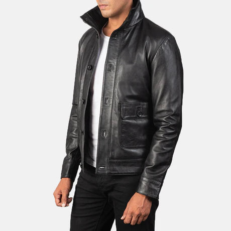 Columbus Brown Leather Bomber Jacket
