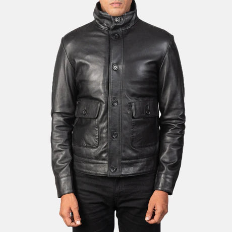 Columbus Brown Leather Bomber Jacket