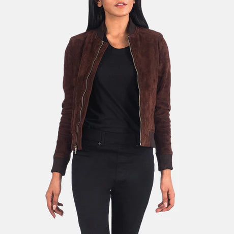 Bliss Black Leather Bomber Jacket