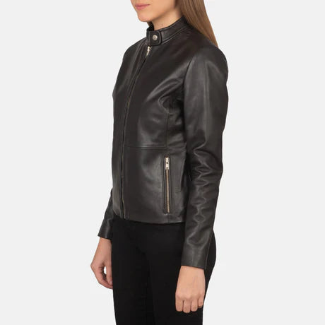 Rave Black Leather Biker Jacket