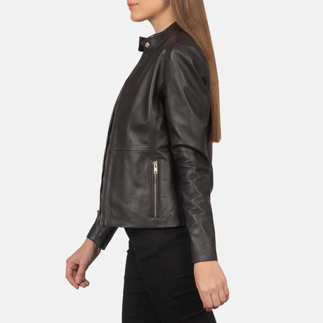 Rave Black Leather Biker Jacket