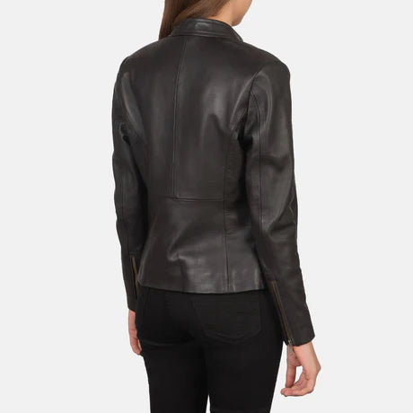 Rave Black Leather Biker Jacket