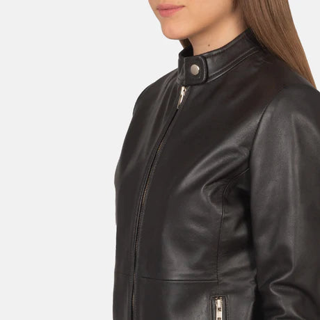 Rave Black Leather Biker Jacket
