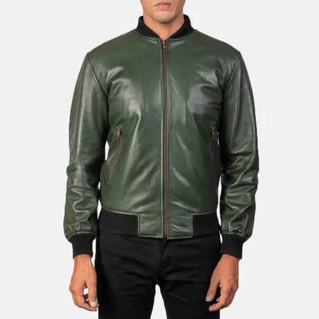 Shane Brown Leather Bomber Jacket