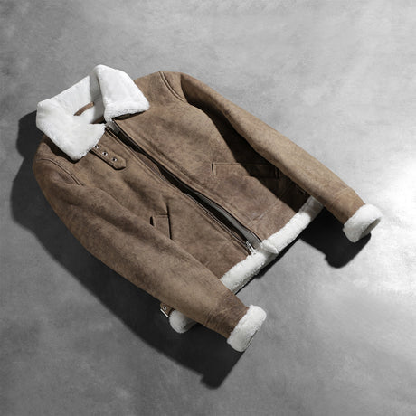 Sherilyn B-3 Black & White Leather Bomber Jacket