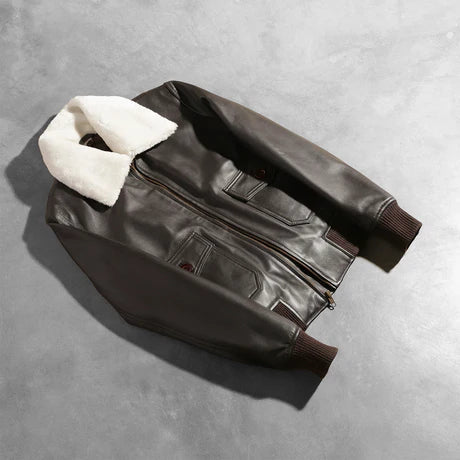Stella G-1 Black Leather Bomber Jacket