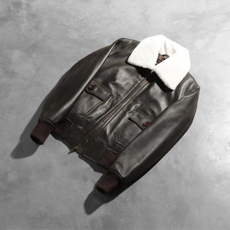 Stella G-1 Black Leather Bomber Jacket