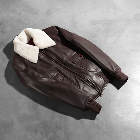 Stella G-1 Black Leather Bomber Jacket