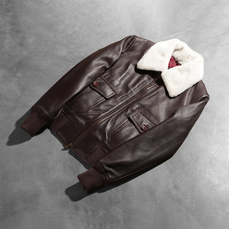 Stella G-1 Black Leather Bomber Jacket